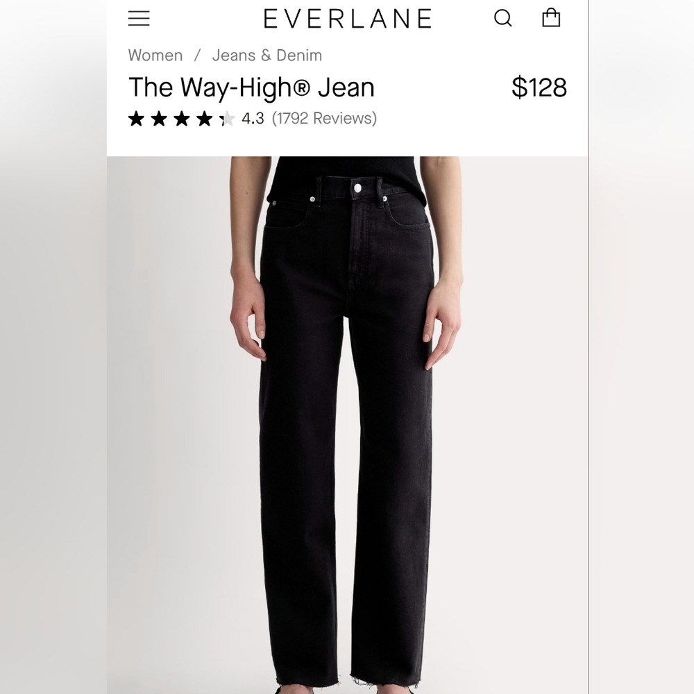 Everlane Black Way-High Straight Jeans